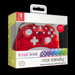 PDP Rock Candy Wired Controller for Nintendo Switch, Stormin Cherry, 500-181-NA-